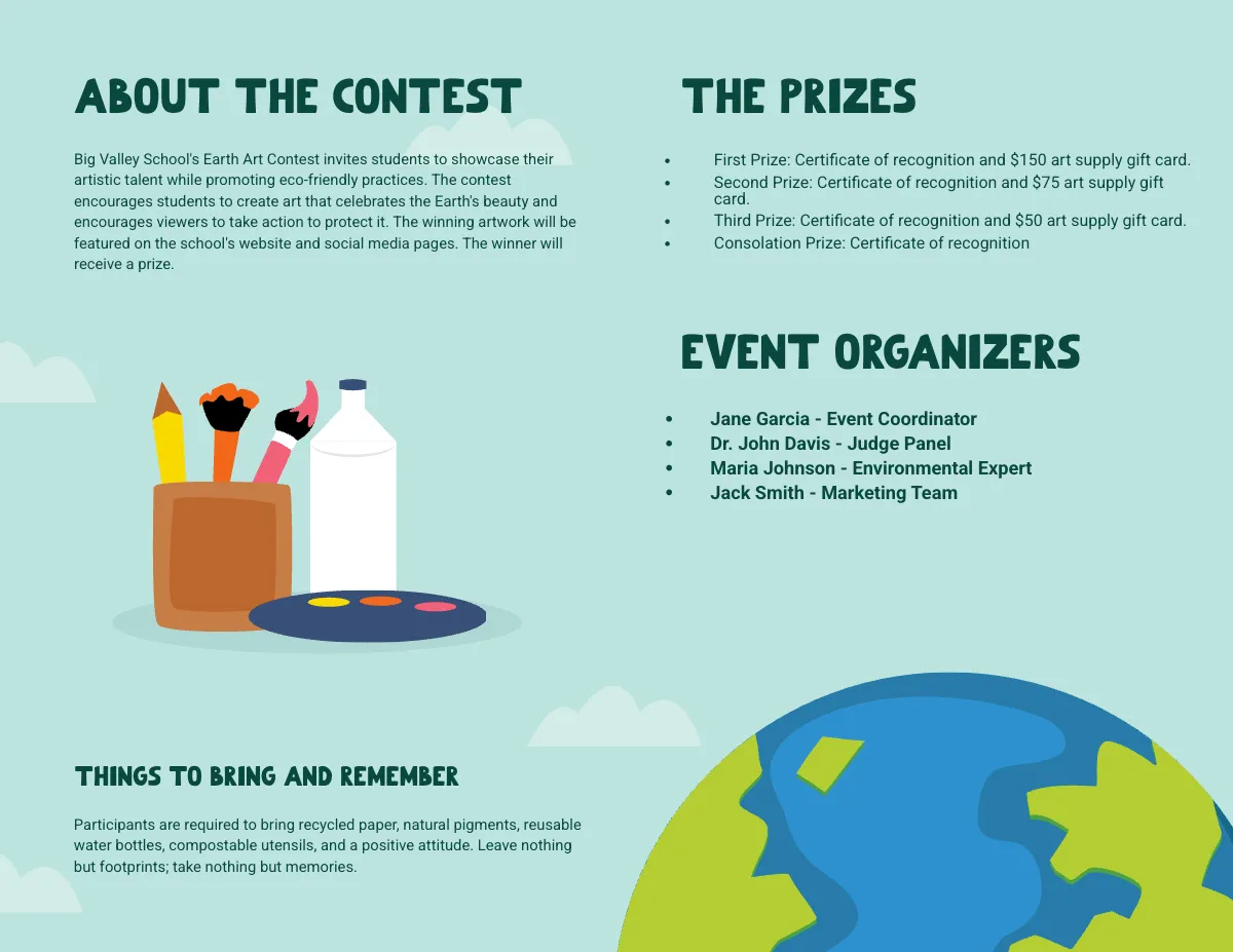 Free Earth Brochure Template to Edit Online