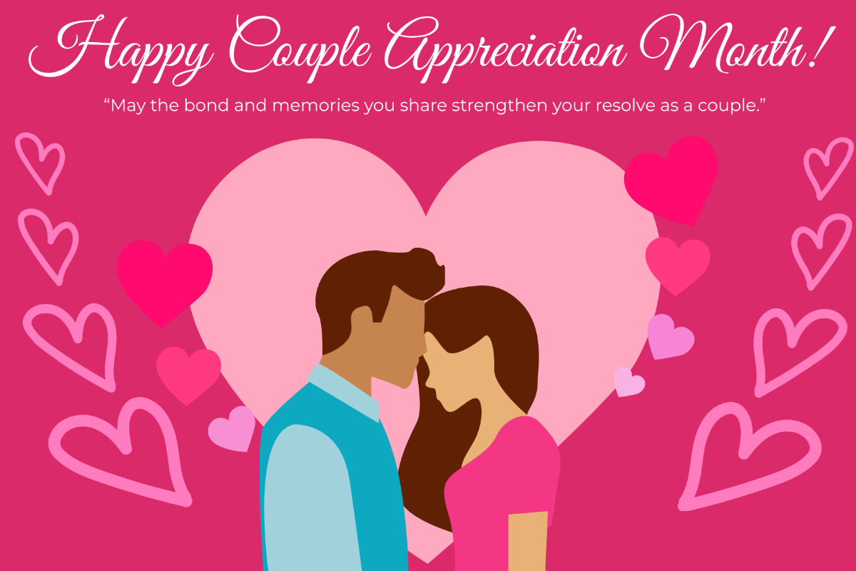 Couple Appreciation Month Postcard Template