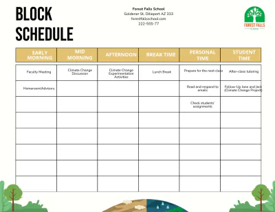 Free Climate Change Schedule Template to Edit Online
