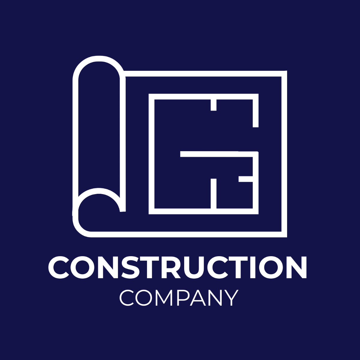 Free Construction Blueprint Logo Template