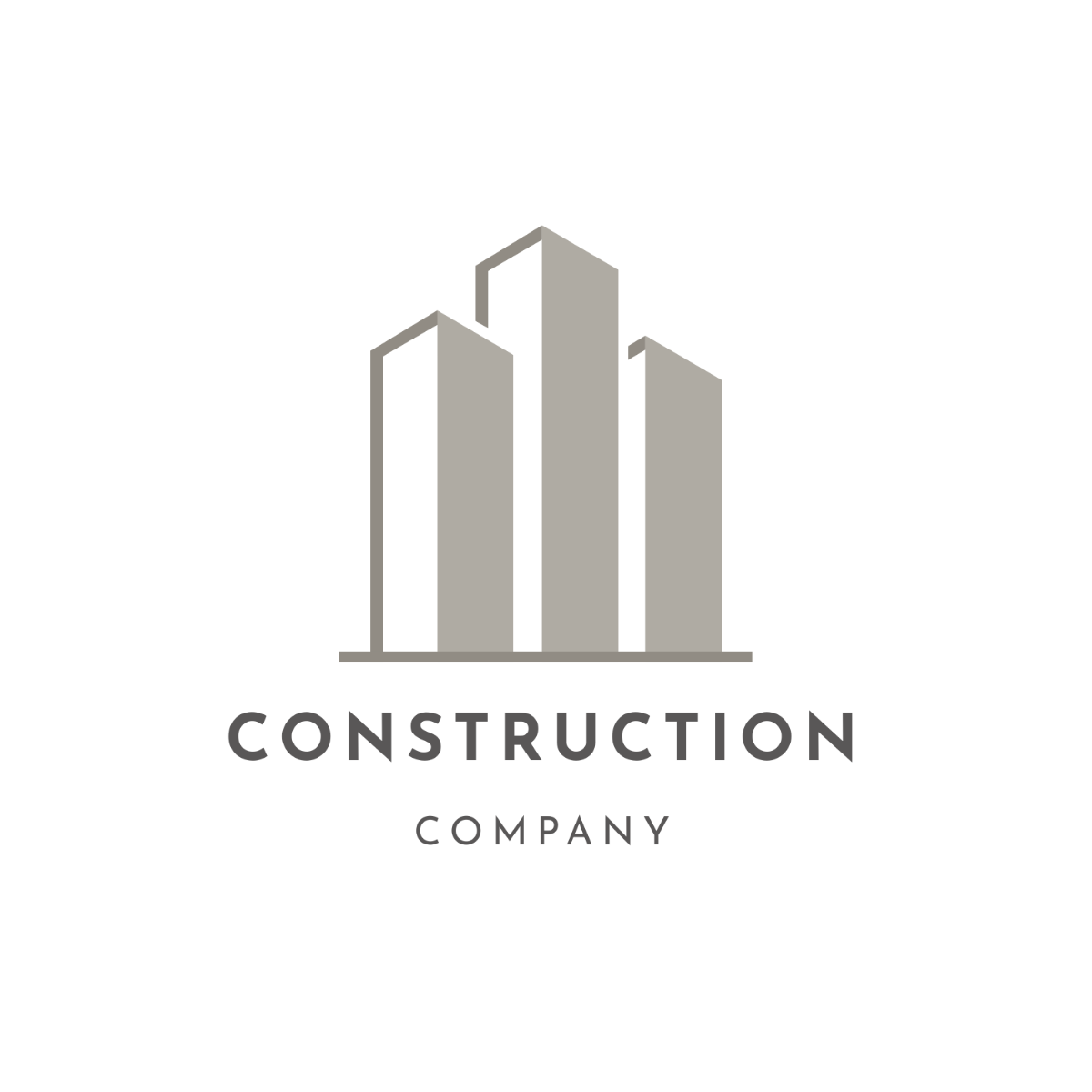 Construction Grayscale Logo Template