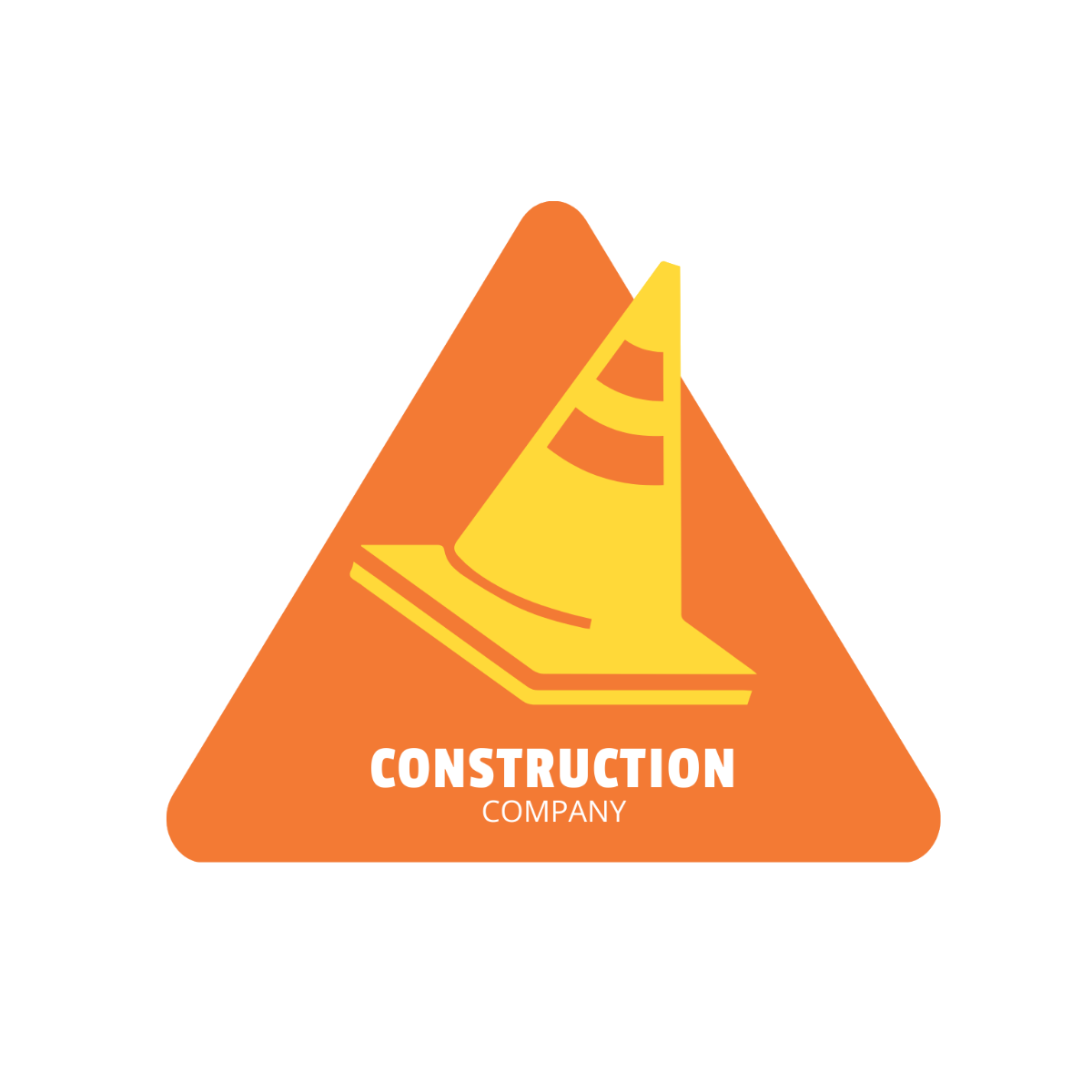 Construction Traffic Cone Logo Template