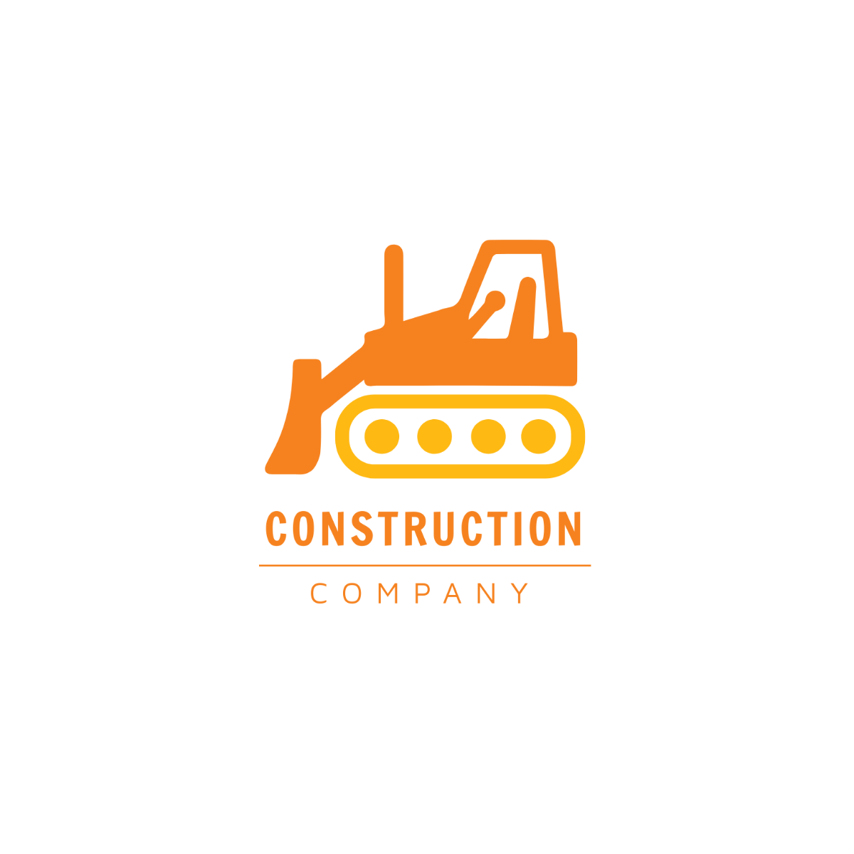Construction  Bulldozer Logo Template