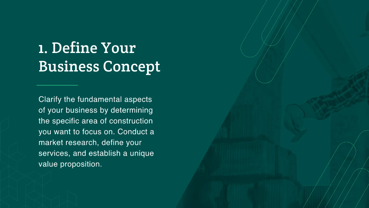 Free Construction Pitchdeck Template to Edit Online