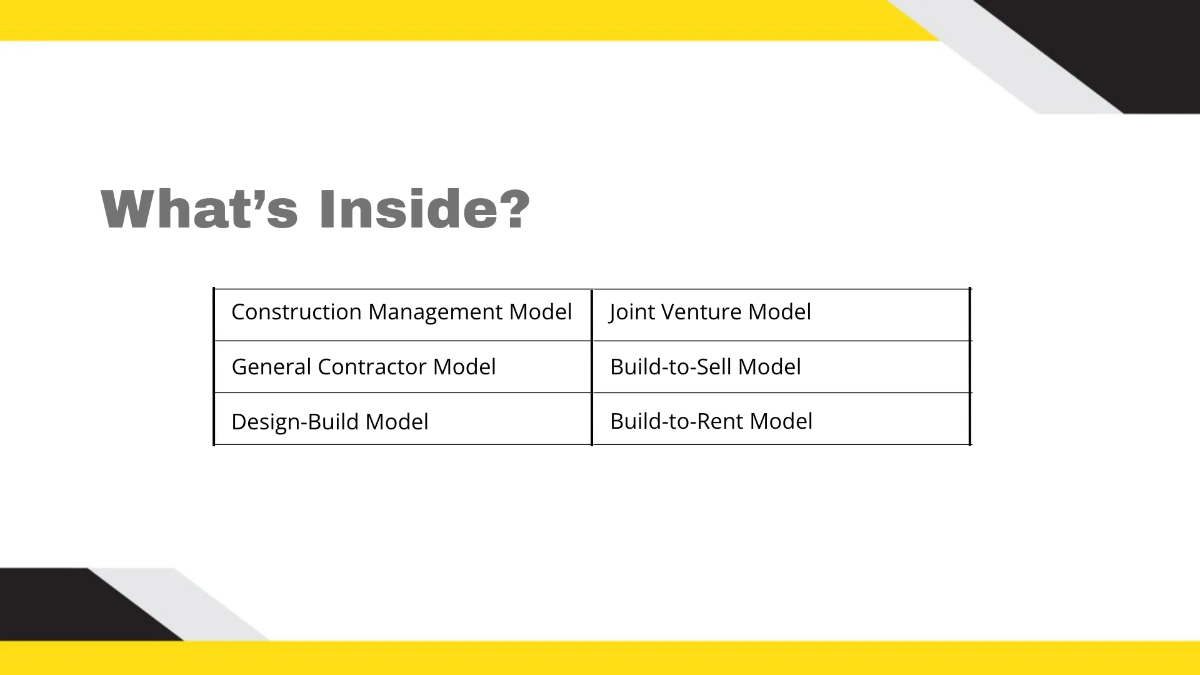 Free Construction Business Model Template to Edit Online