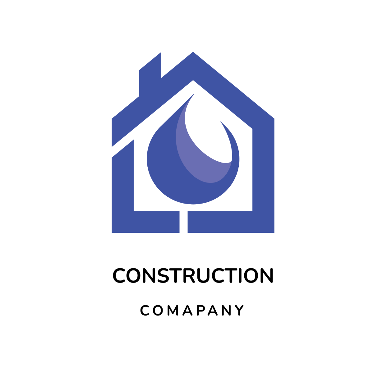 House Water Construction Logo Template