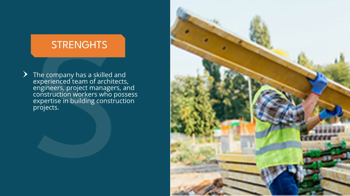 Free Building Construction Swot Analysis For Construction Project Template to Edit Online