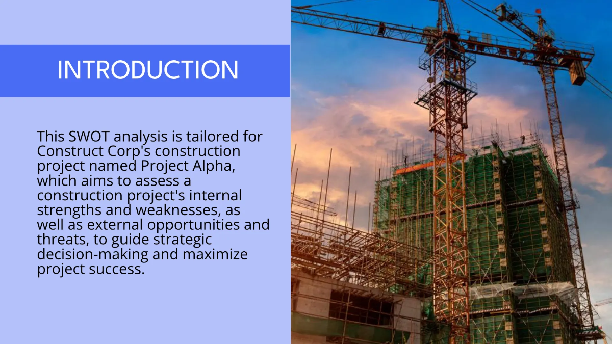 Free SWOT Analysis for Construction Project Template to Edit Online
