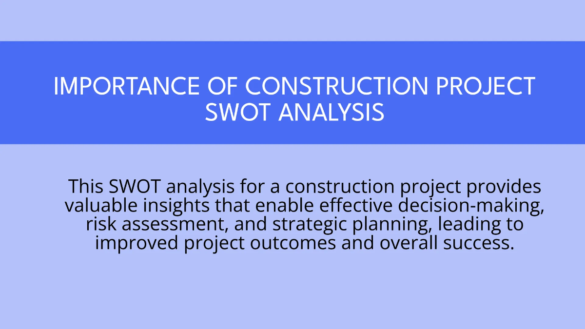 Free SWOT Analysis for Construction Project Template to Edit Online