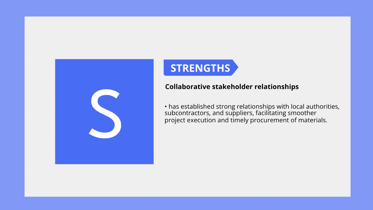 Free SWOT Analysis for Construction Project Template to Edit Online