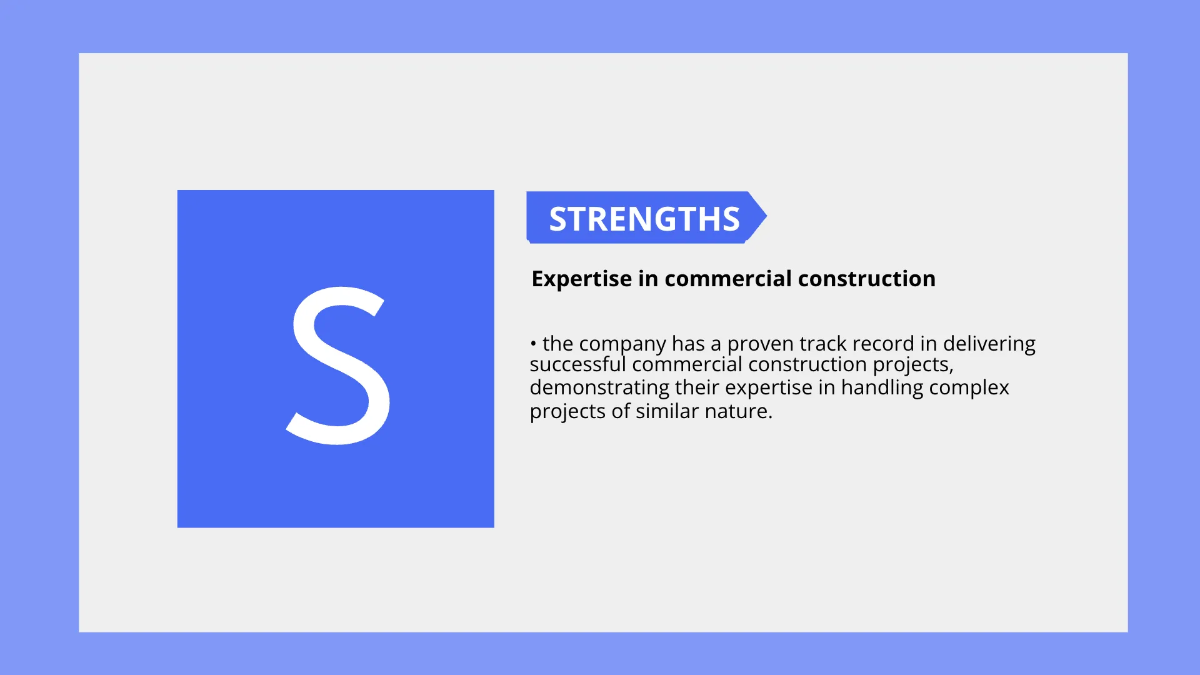 Free SWOT Analysis for Construction Project Template to Edit Online