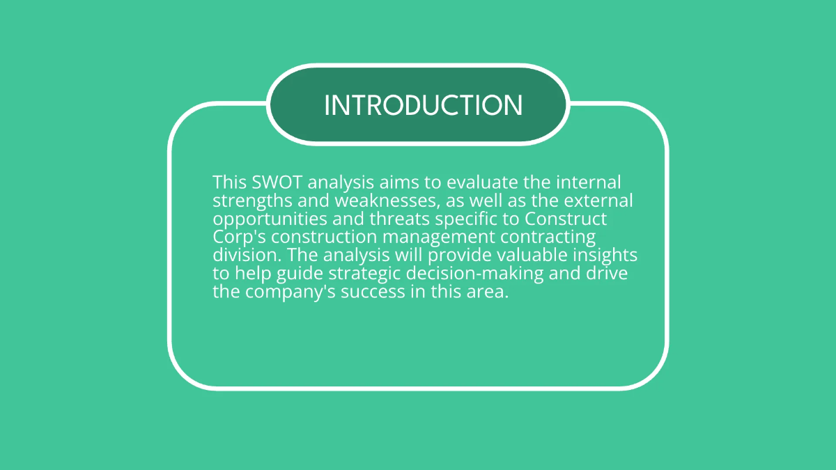 Free SWOT Analysis for Construction Management Contracting Template to Edit Online