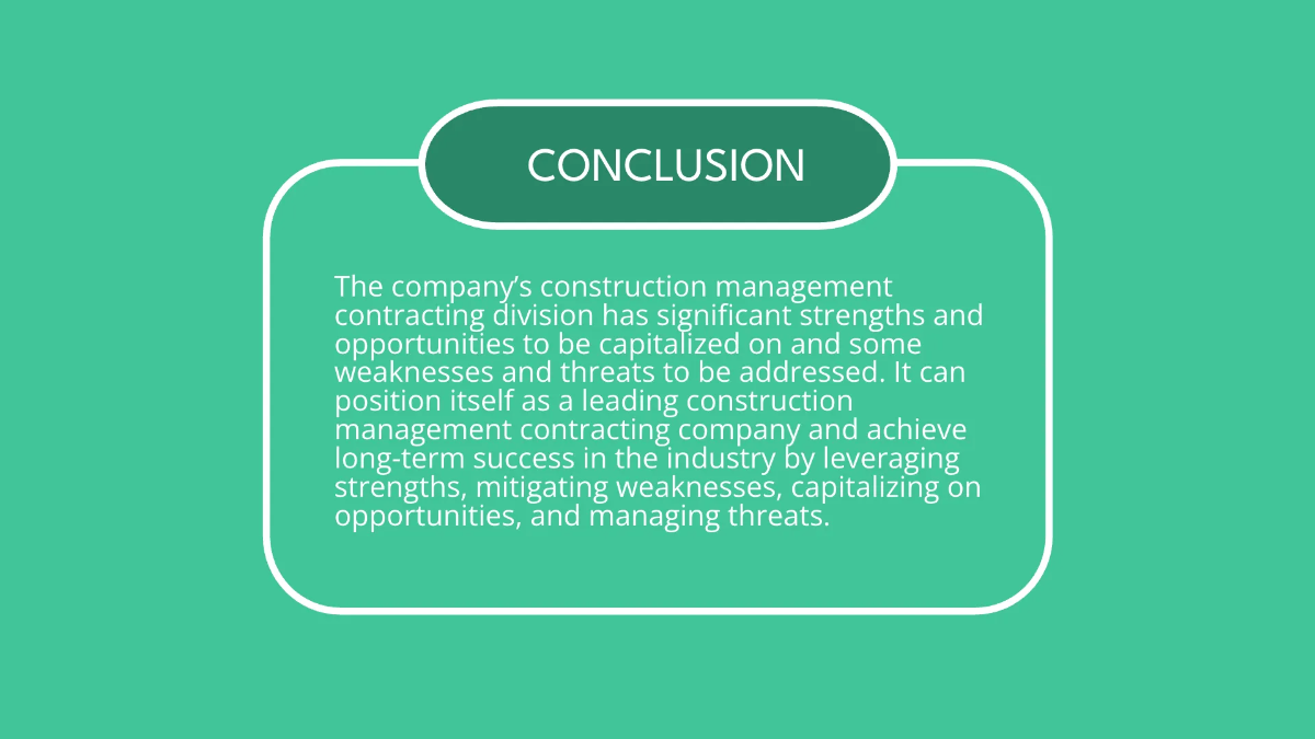 Free SWOT Analysis for Construction Management Contracting Template to Edit Online
