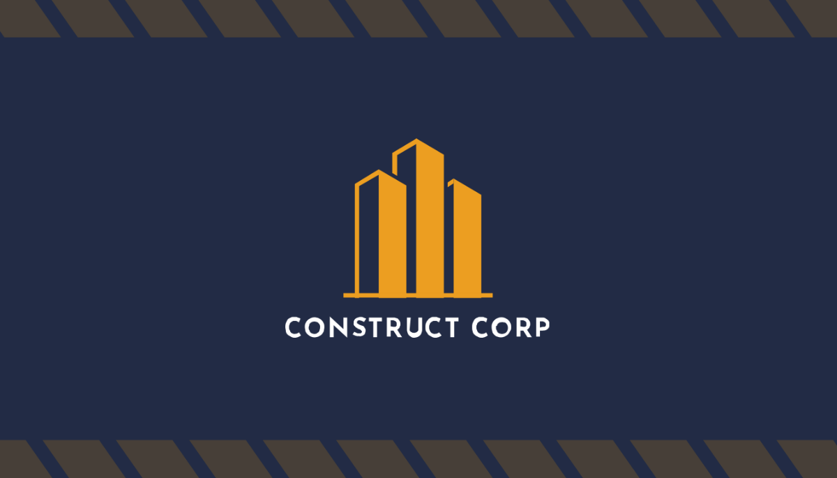Residential Construction Company Business Card Template