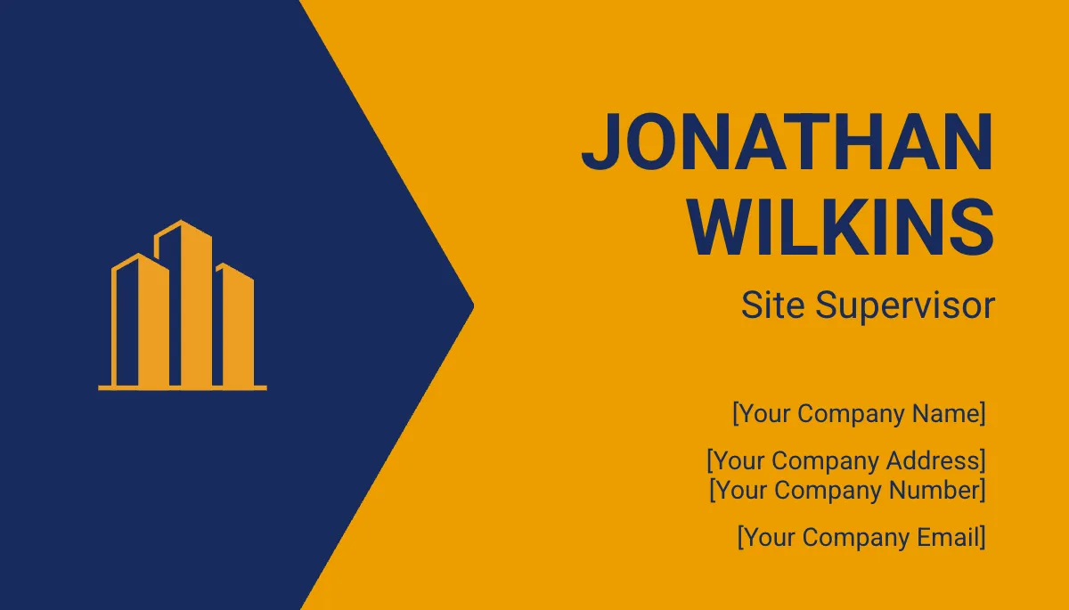 Free Commercial Construction Company Business Card Template to Edit Online