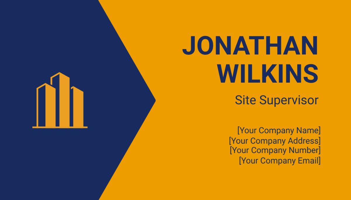 Free Commercial Construction Company Business Card Template