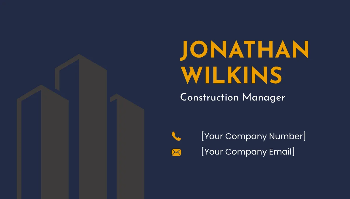 Free Industrial Construction Company Business Card Template to Edit Online