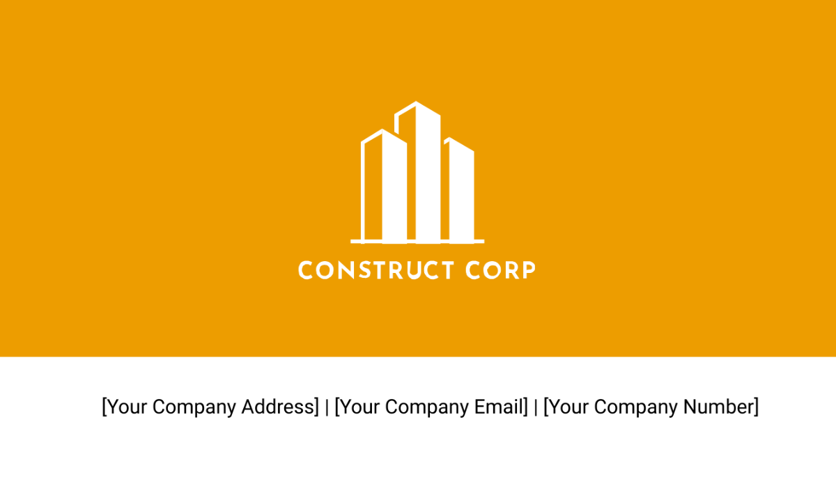 Infrastructure Construction Company Business Card Template
