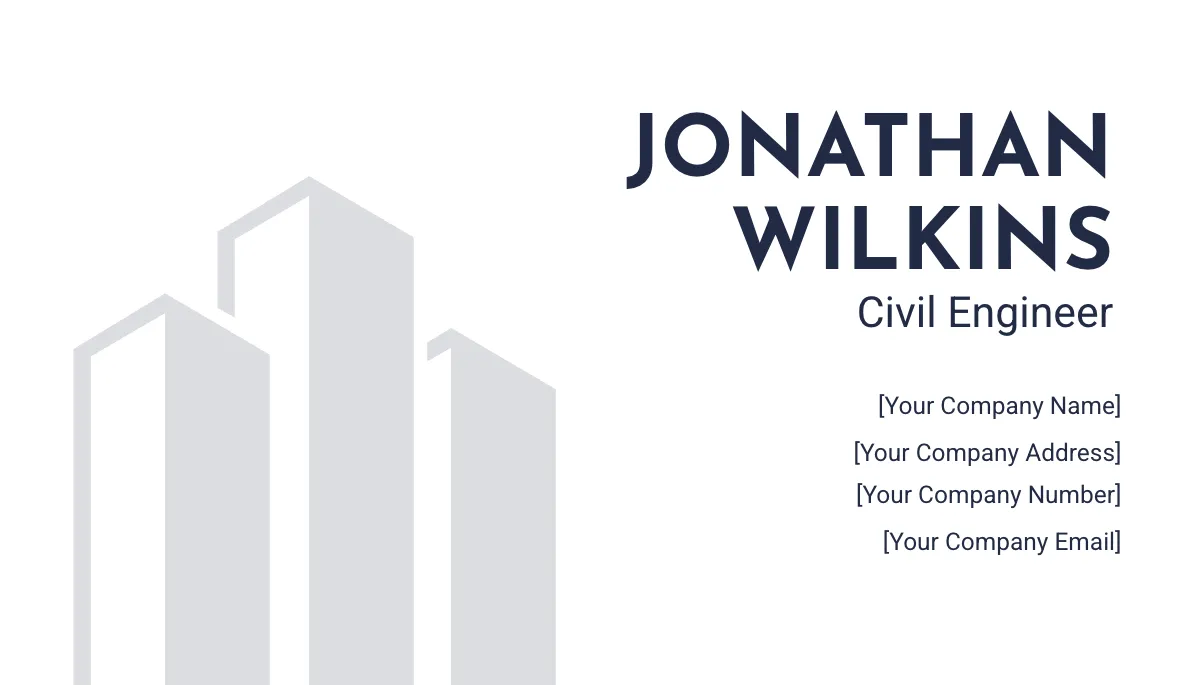 Free Civil Engineering Construction Company Business Card Template to Edit Online