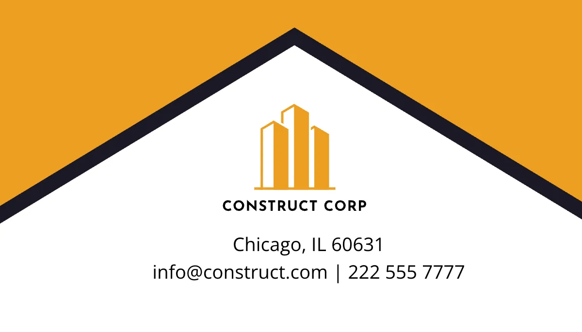 Free Roofing  Construction Company Business Card Template to Edit Online