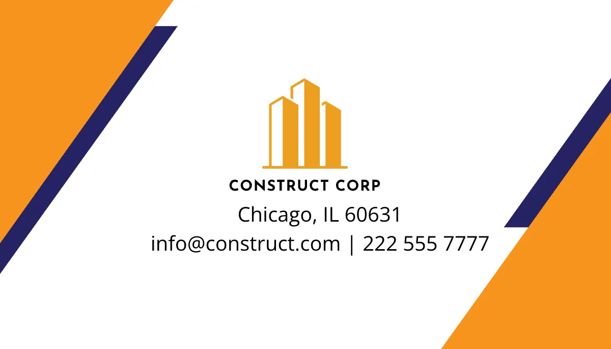 Free Electrical Construction Company Business Card Template to Edit Online