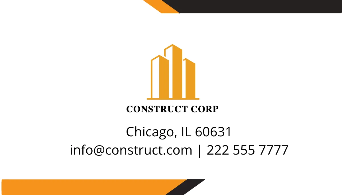 Free Cleaning Construction Company Business Card Template to Edit Online