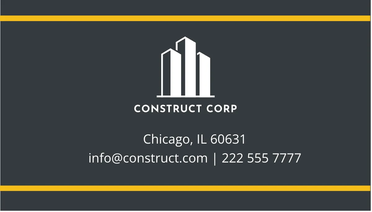 Free Remodelling Construction Company Business Card Template to Edit Online