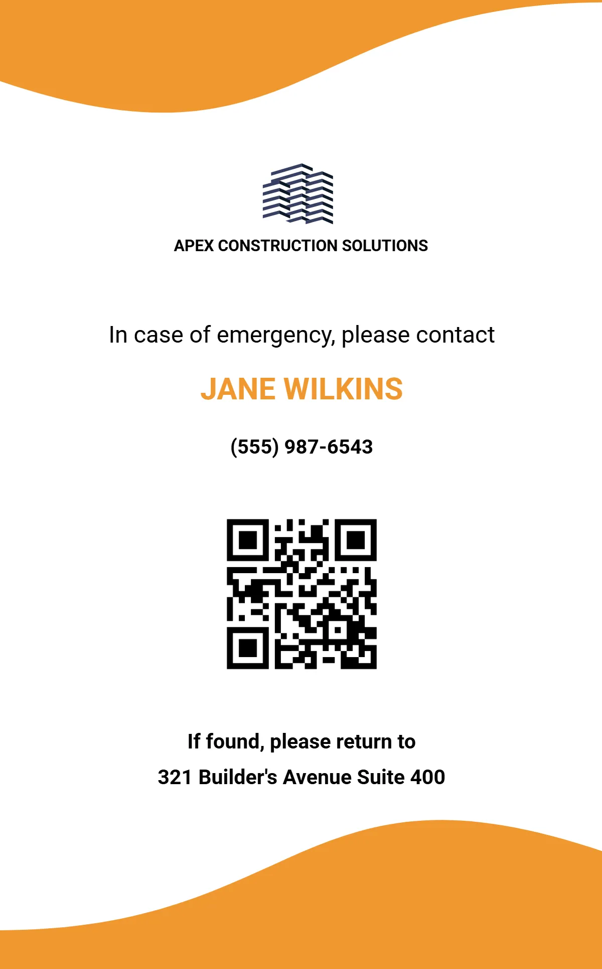 Free Construction ID Card Template to Edit Online