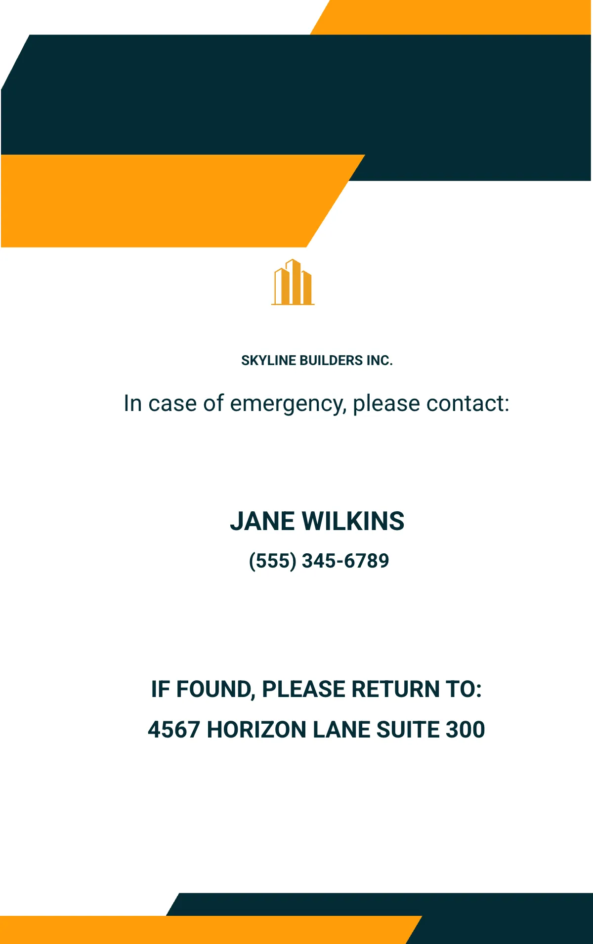 Free Construction Project Manager ID Card Template to Edit Online