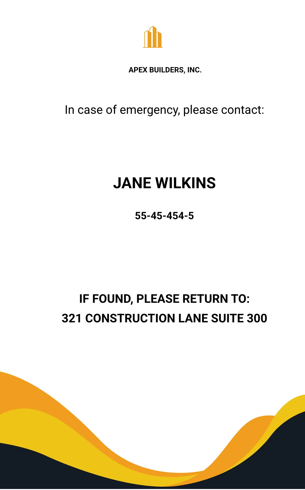 Free Commercial Construction ID Card Template to Edit Online