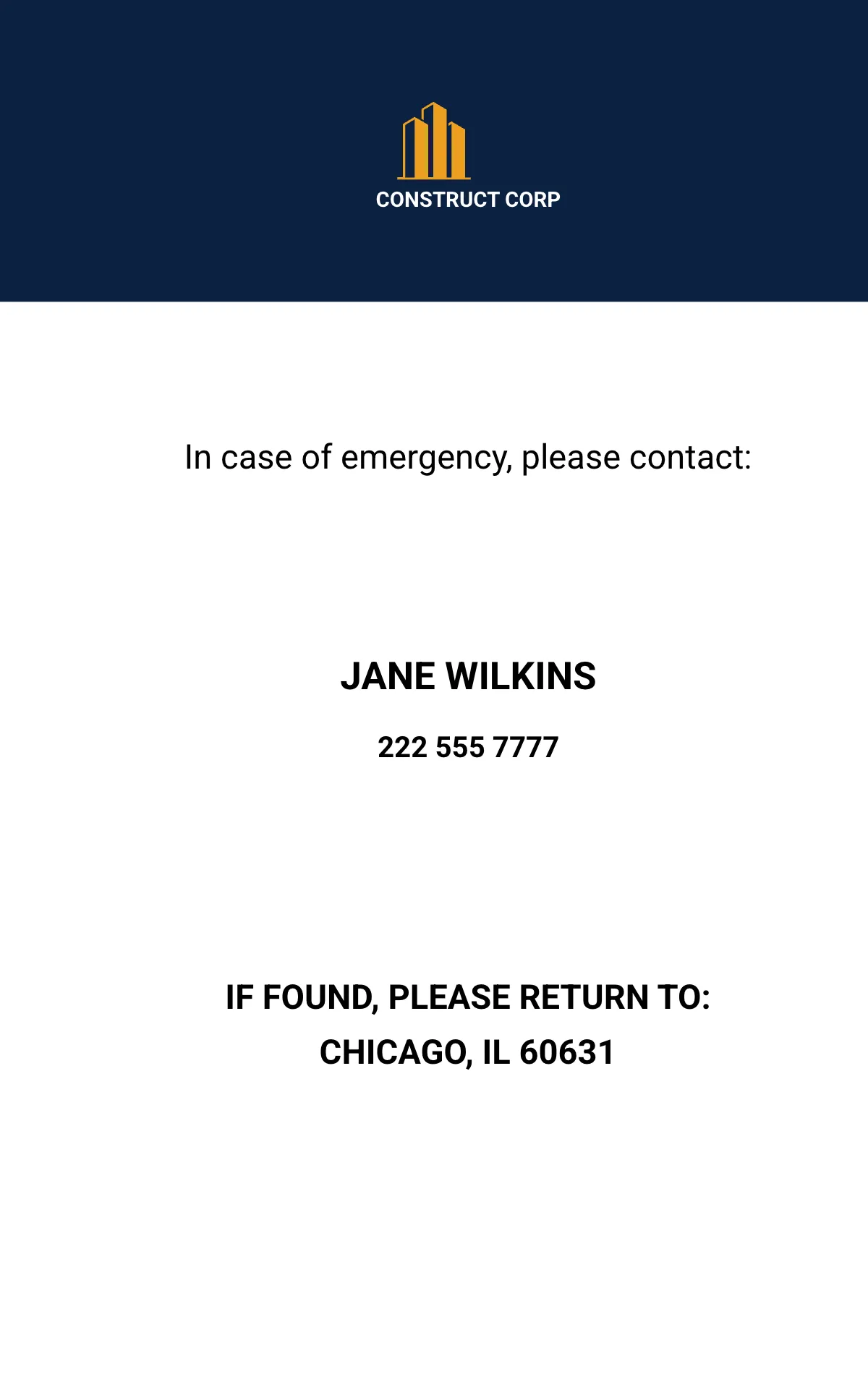 Free HVAC Construction ID Card Template to Edit Online