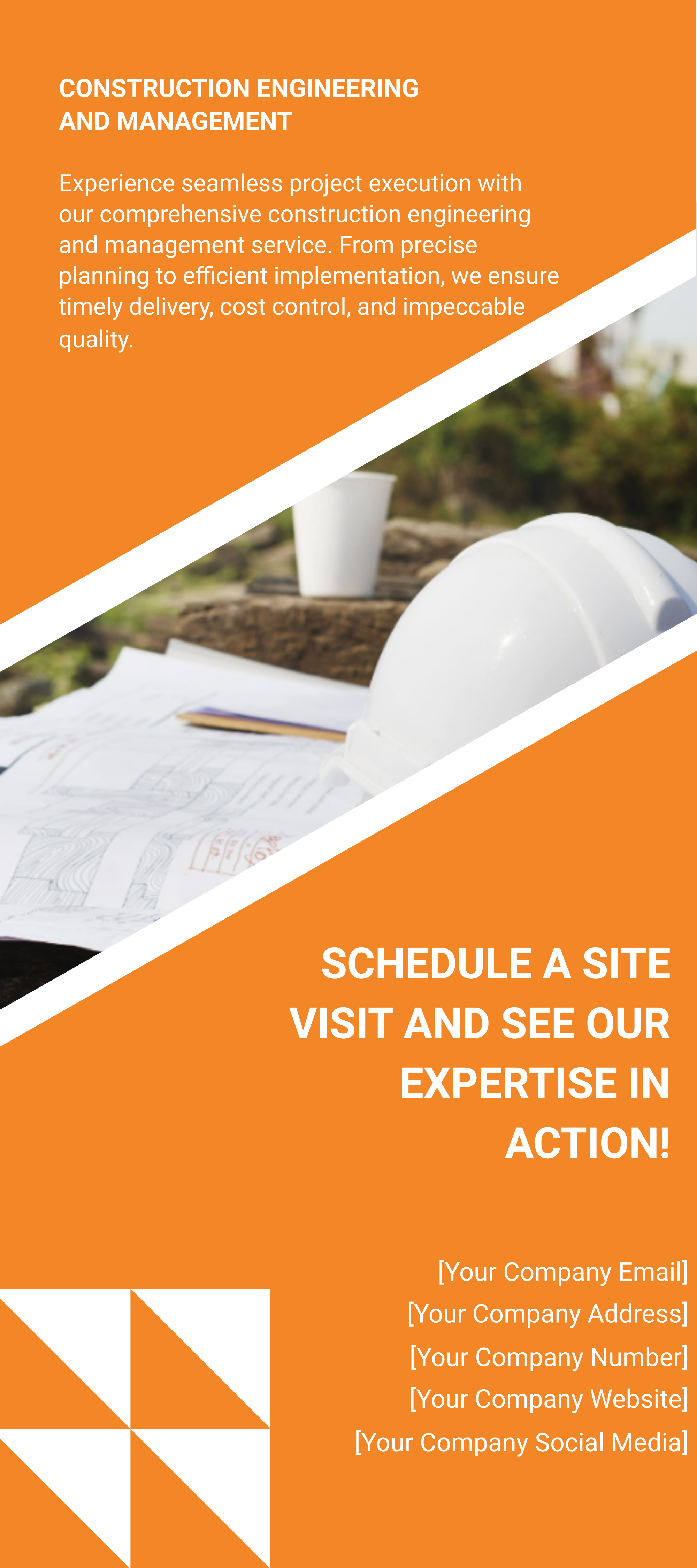 Free Civil Engineering Construction Rack Card Template to Edit Online