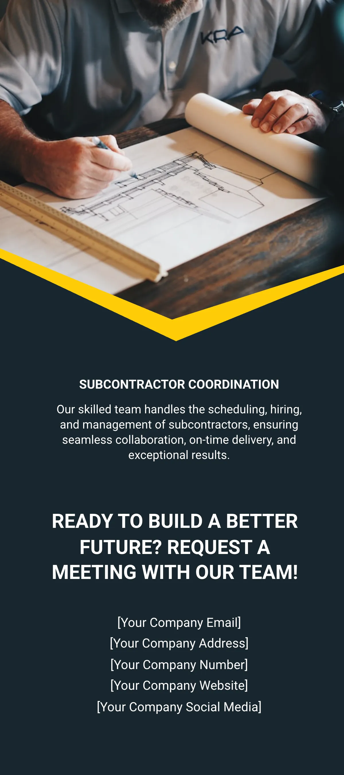 Free General Contractor Construction Rack Card Template to Edit Online