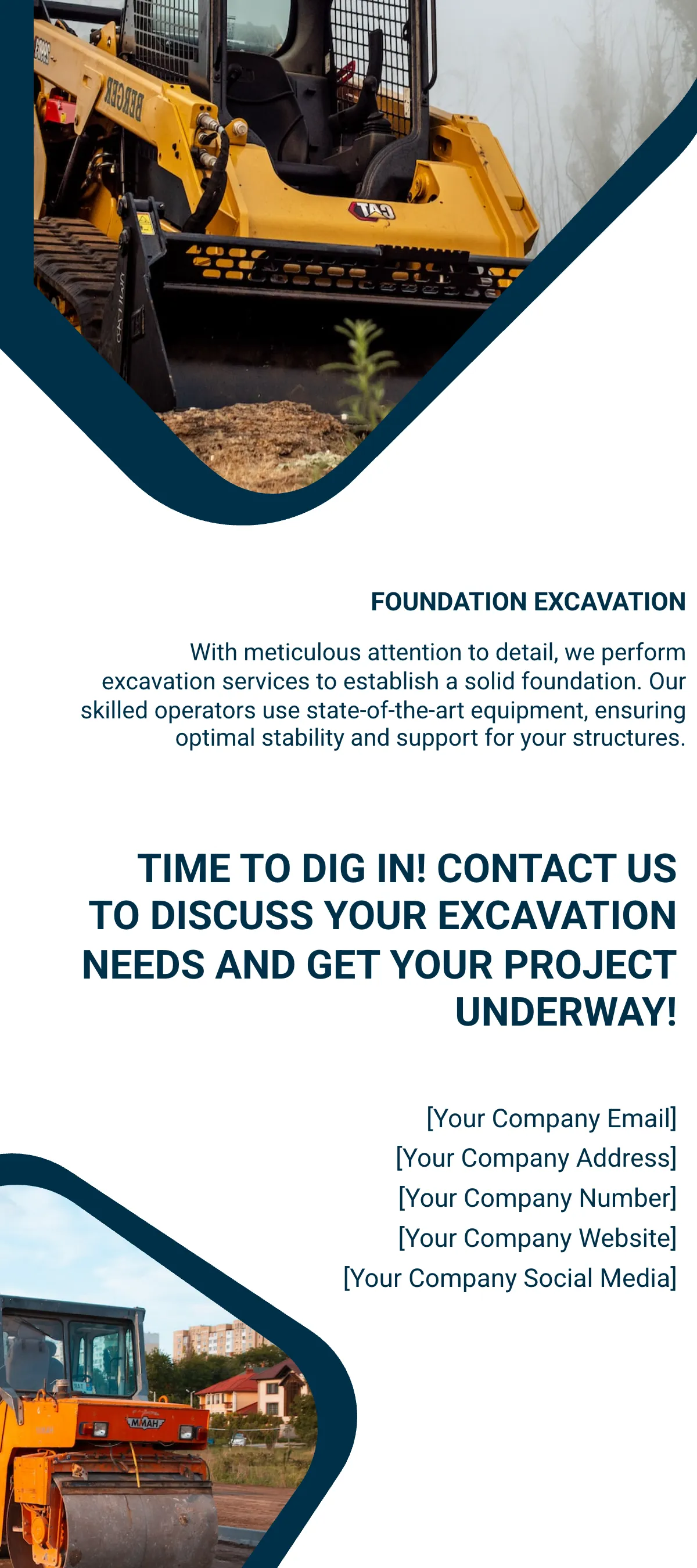 Free Excavation Construction Rack Card Template to Edit Online