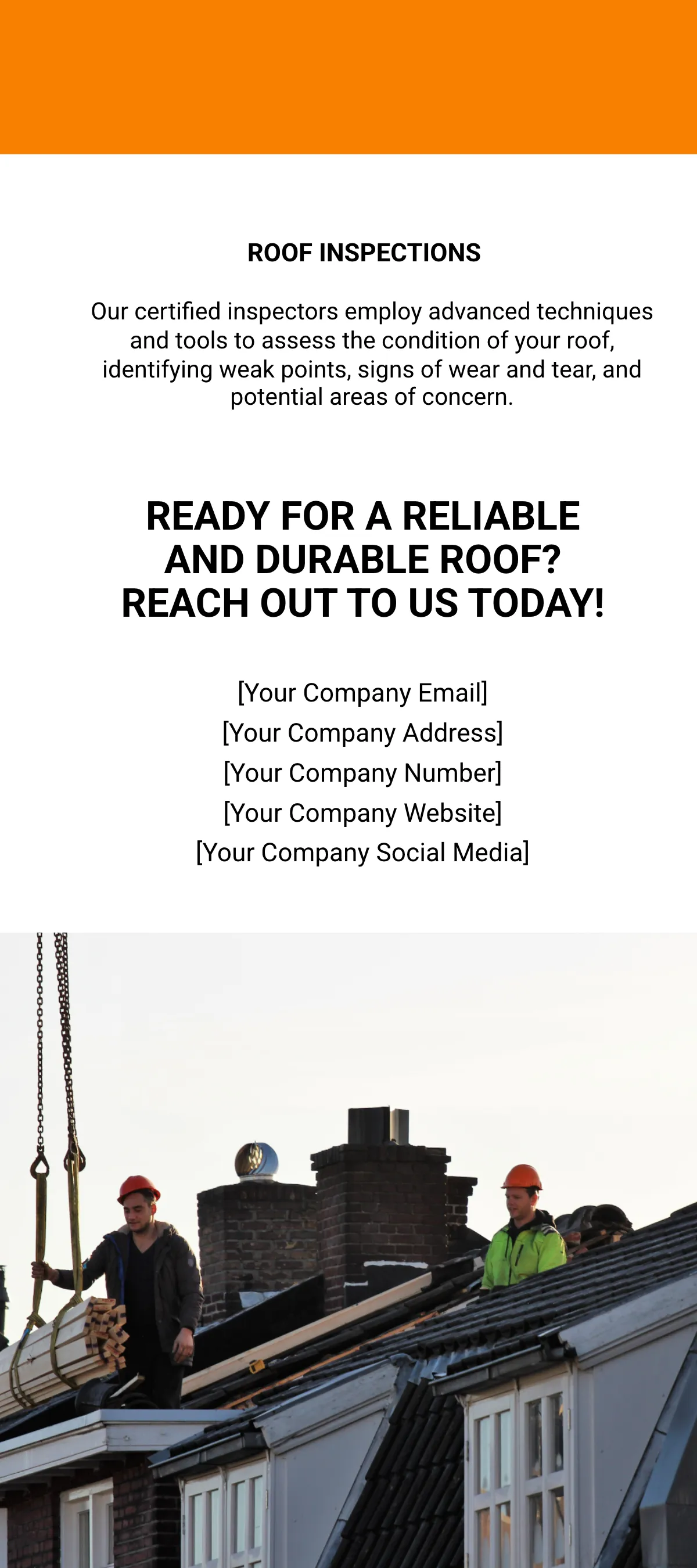 Free Roofing Construction Rack Card Template to Edit Online