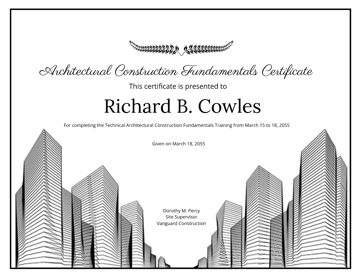 Architectural Construction Certificate