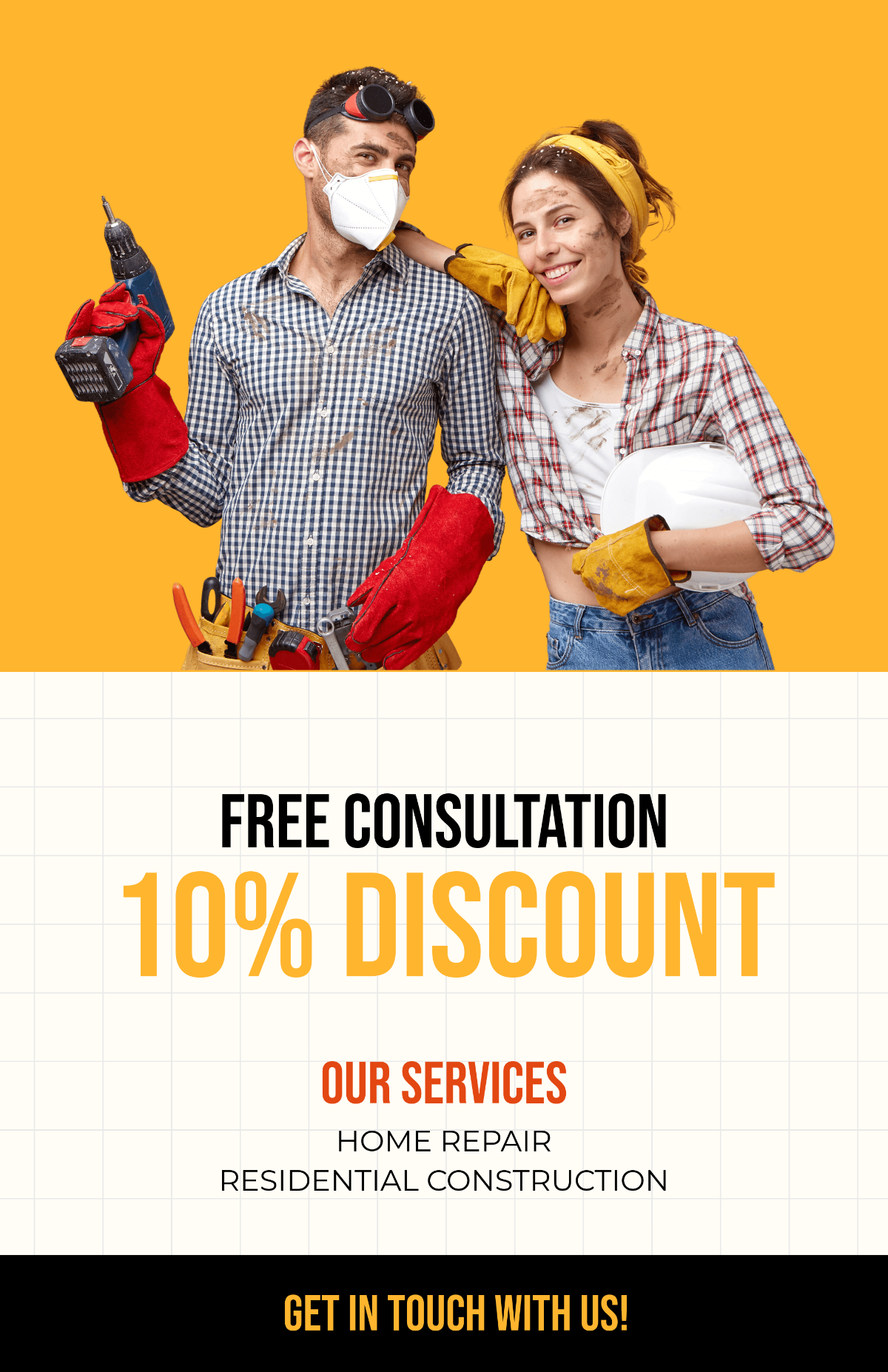 Free Home Repair and Construction Poster Template
