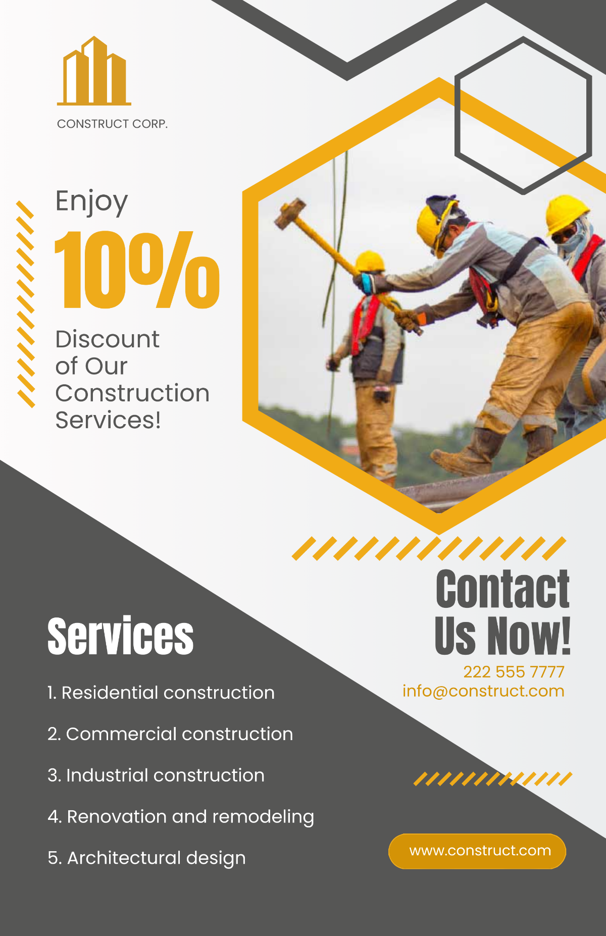 Construction Poster Background Template