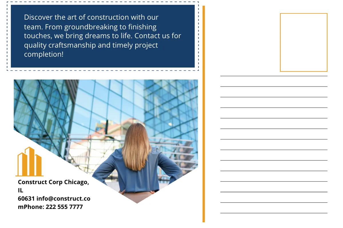 Free Construction Postcard Template to Edit Online