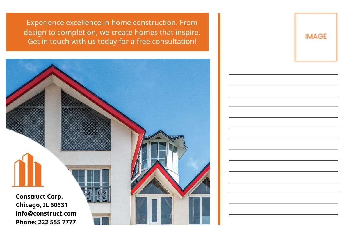 Free Home Construction Postcard Template to Edit Online