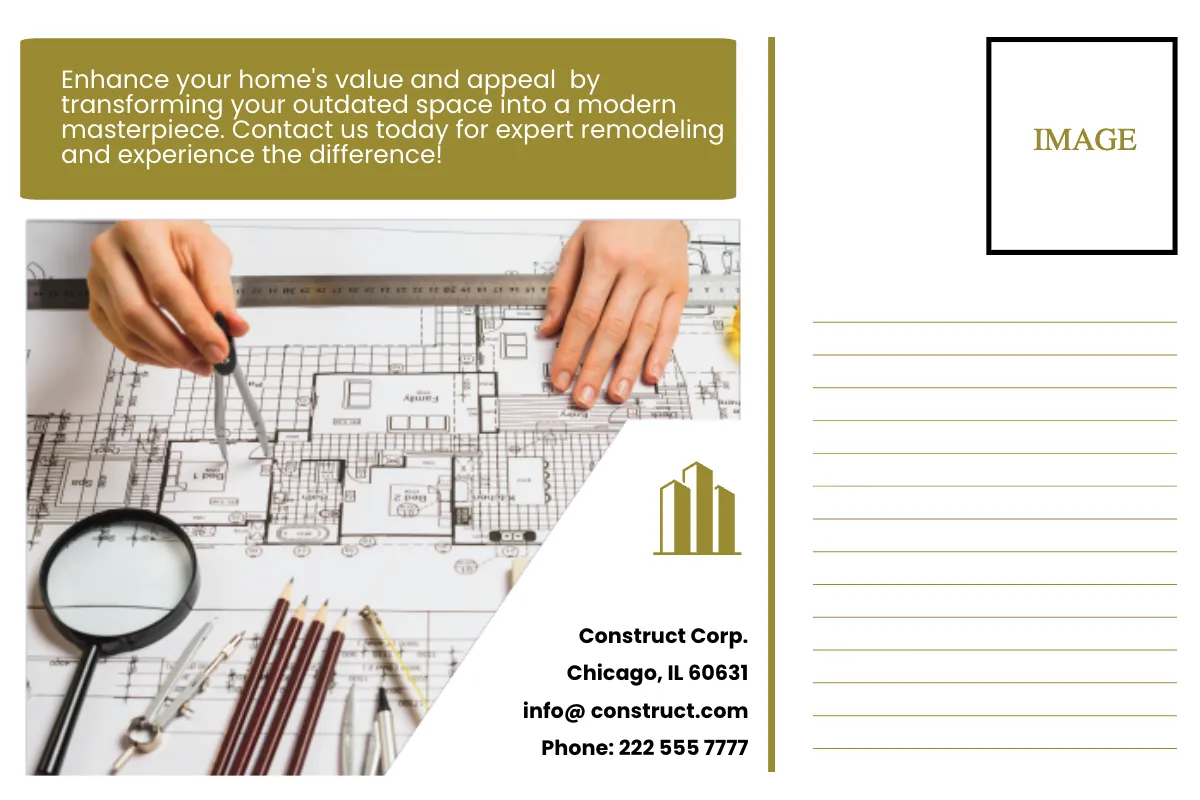 Free Remodeling Construction Postcard Template to Edit Online
