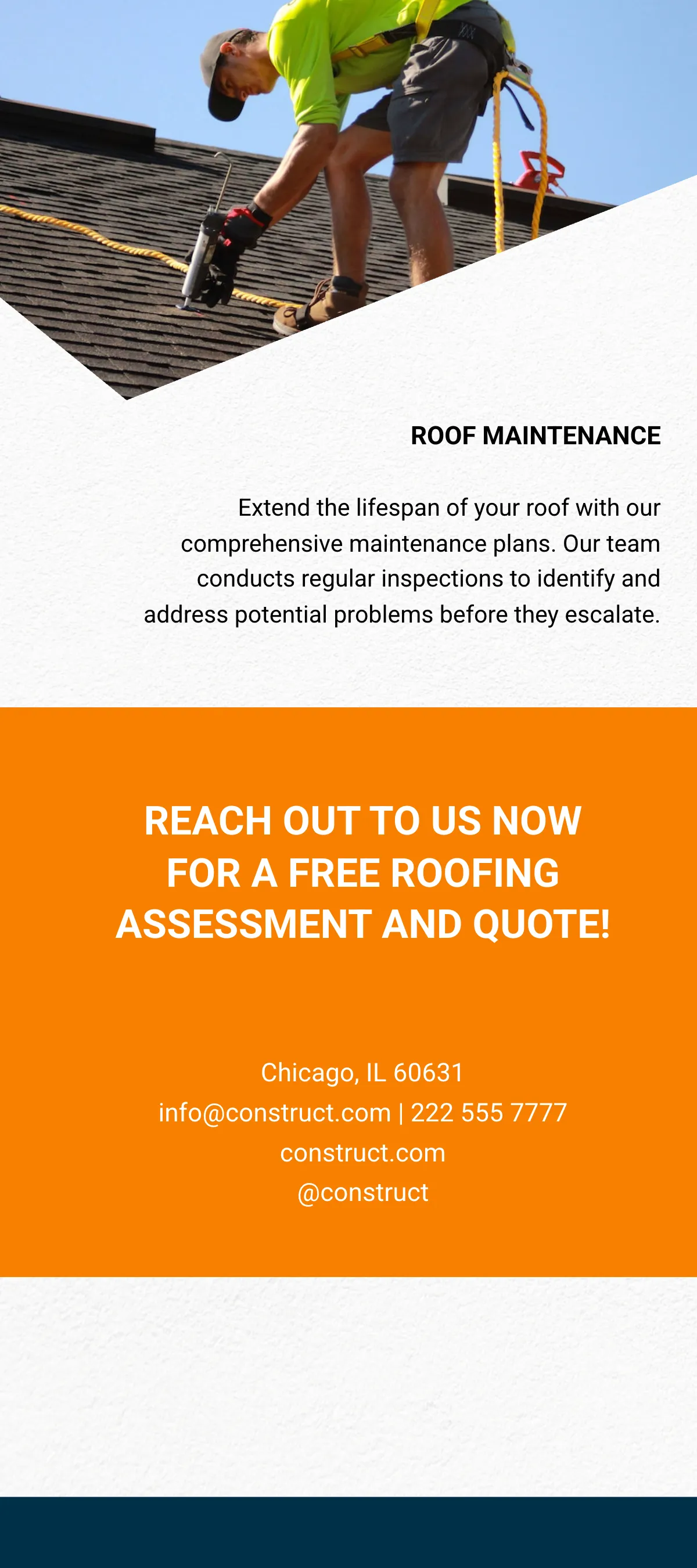 Free Roofing Company Rack Card Template to Edit Online