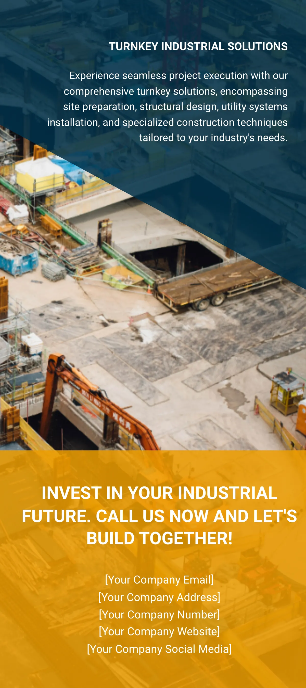 Free Industrial Construction Rack Card Template to Edit Online