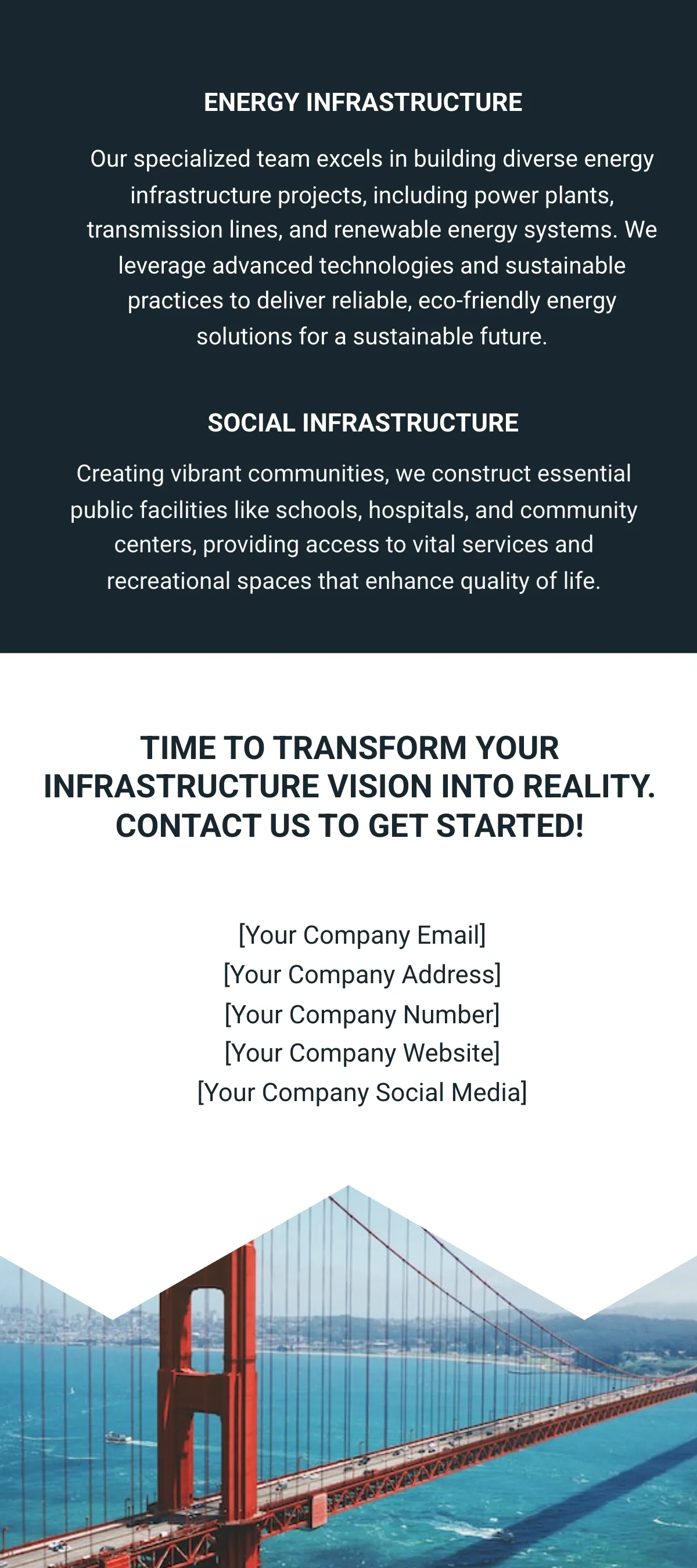 Free Infrastructure Construction Rack Card Template to Edit Online
