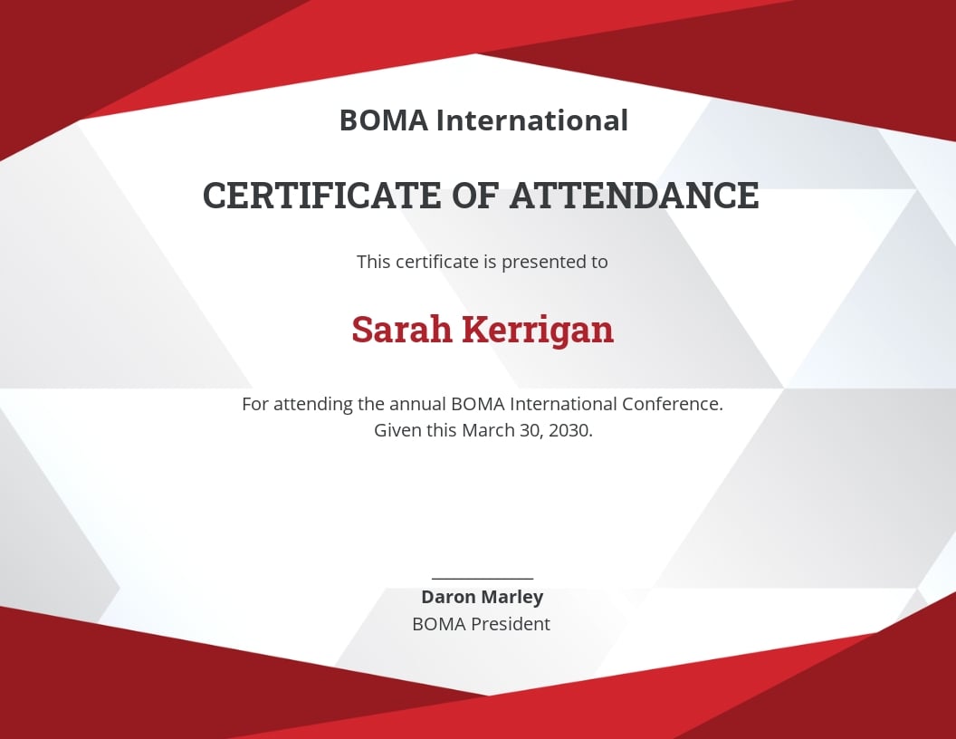 certificate of attendance - crhea Inside Conference Participation Certificate Template