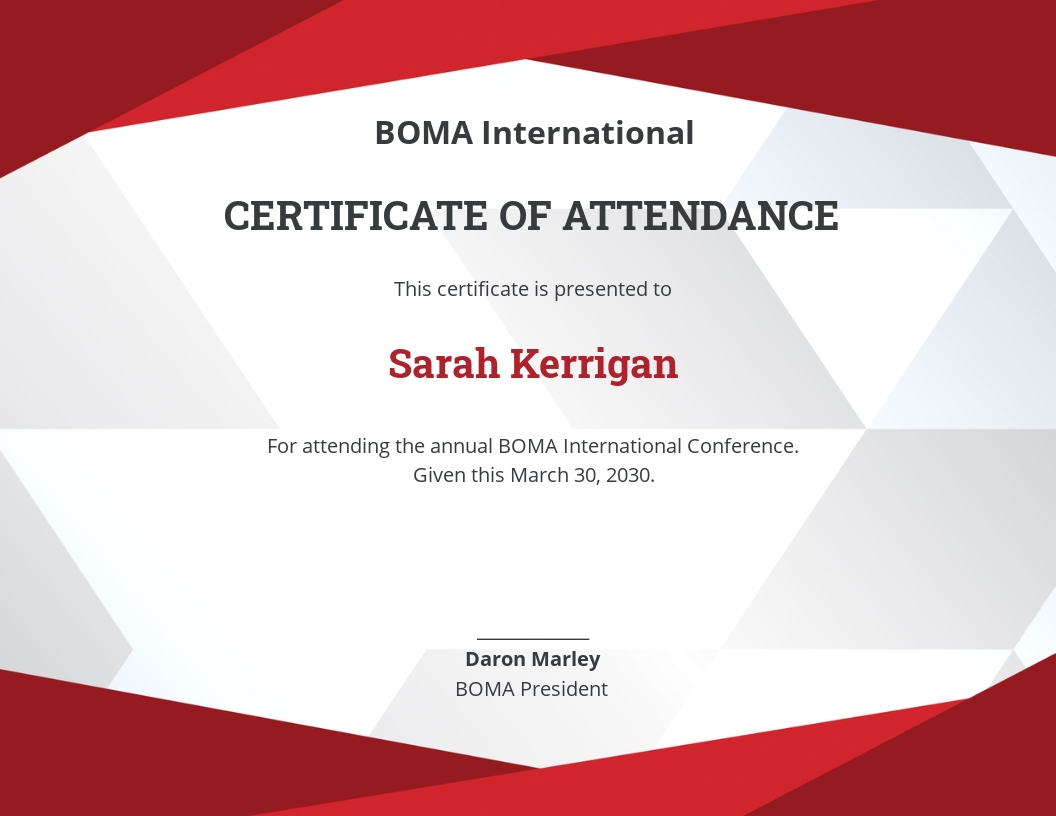 certificate of attendance - crhea