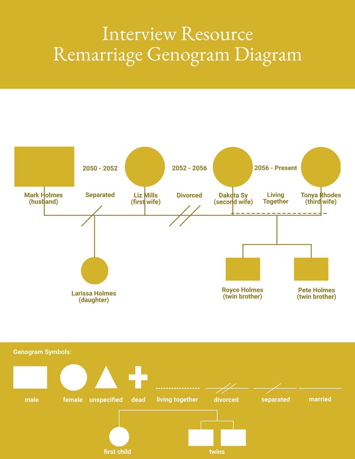 Interview Resource Remarriage Genogram Diagram Template