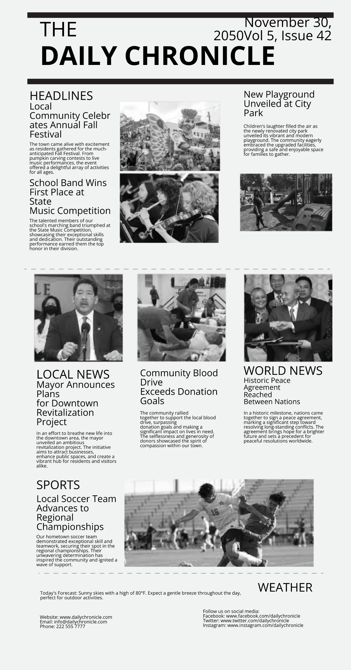 Free Simple Newspaper Front Page Template