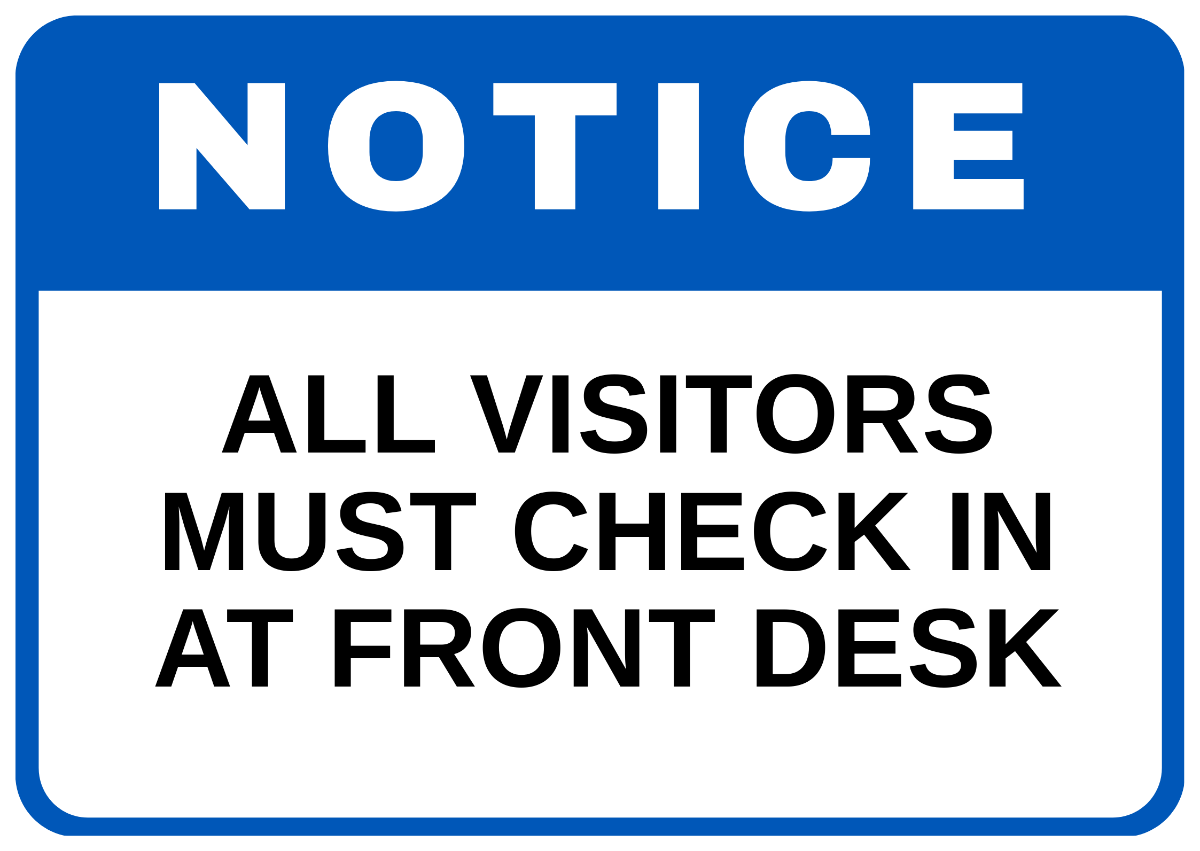 Free School Visitor Check-In Sign Template