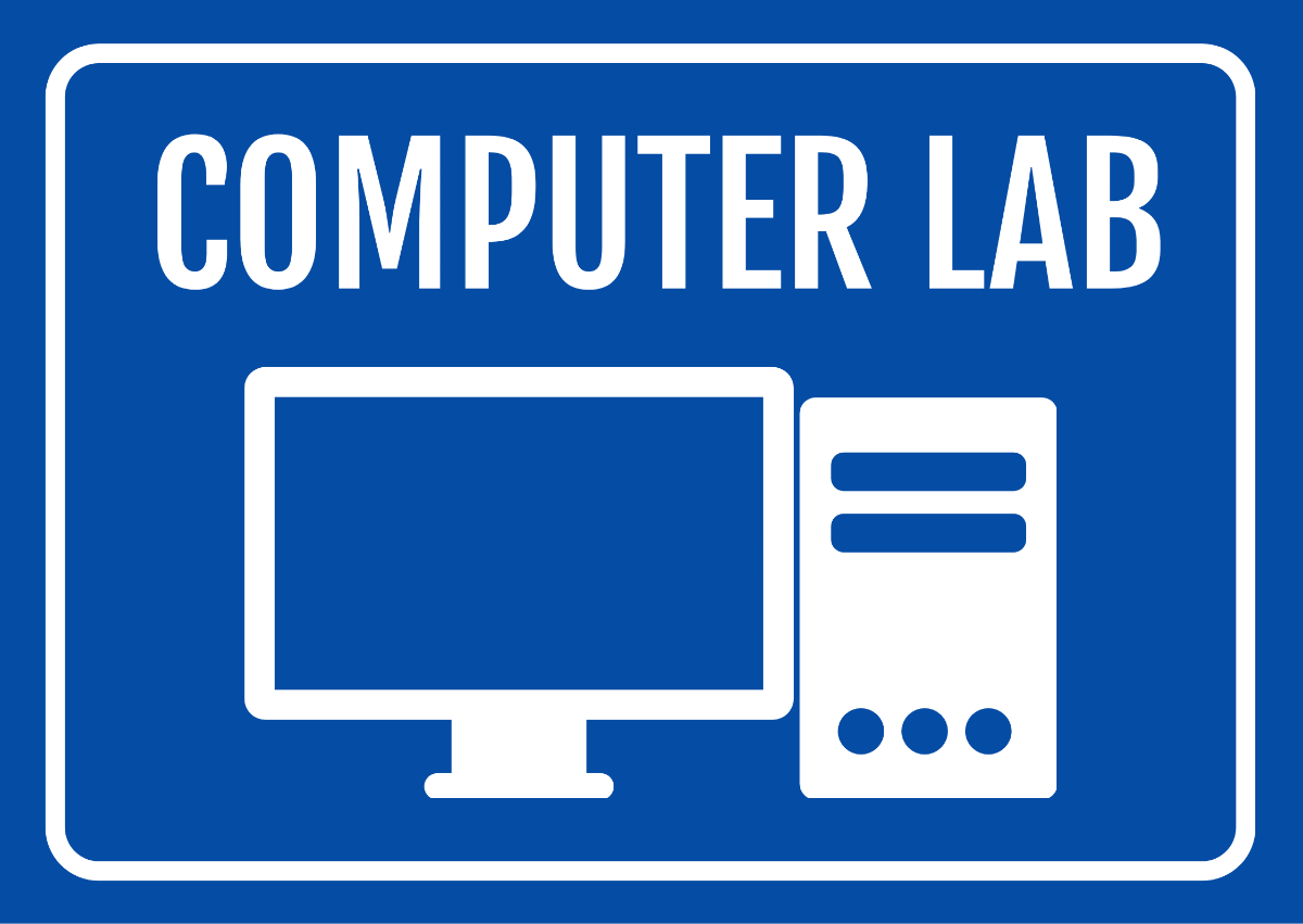 School Computer Lab Sign Template